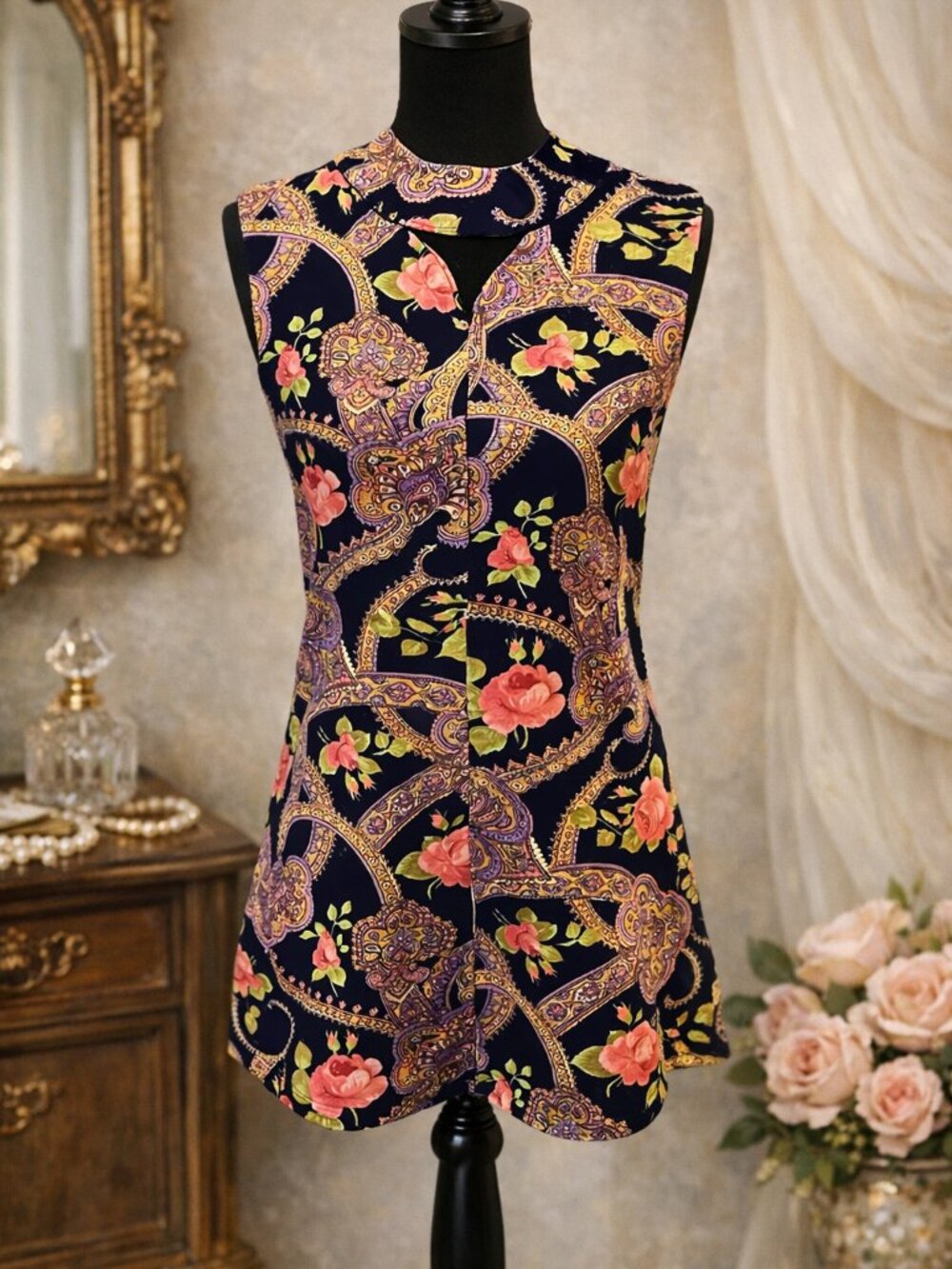 Free People Sleeveless Floral Mini Dress – Size XS